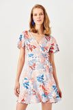 Florida Floral Print Wrap Dress