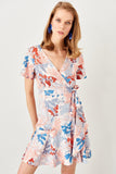 Florida Floral Print Wrap Dress