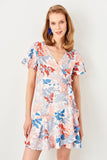 Florida Floral Print Wrap Dress