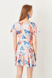 Florida Floral Print Wrap Dress