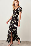 Carina Floral Print Wrap Maxi Dress