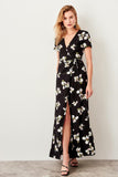 Carina Floral Print Wrap Maxi Dress