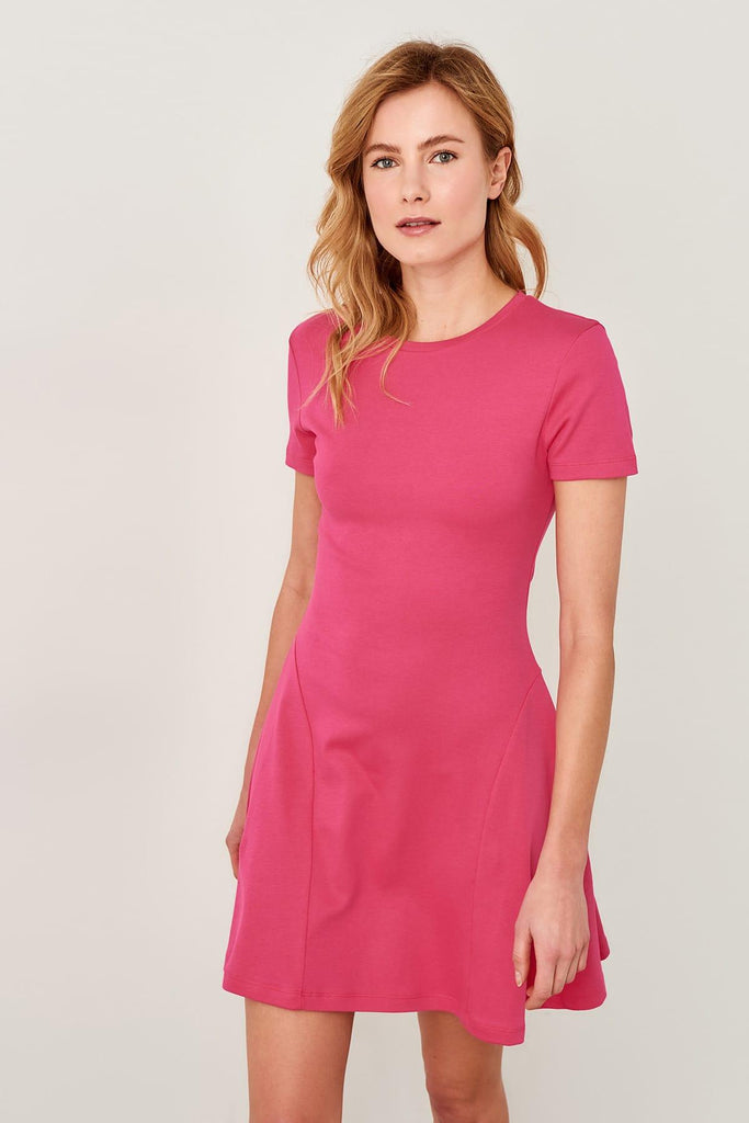 womens pink skater dress Plus Size Floral Print Smocked Waist Skater Dress with Shorts Lining